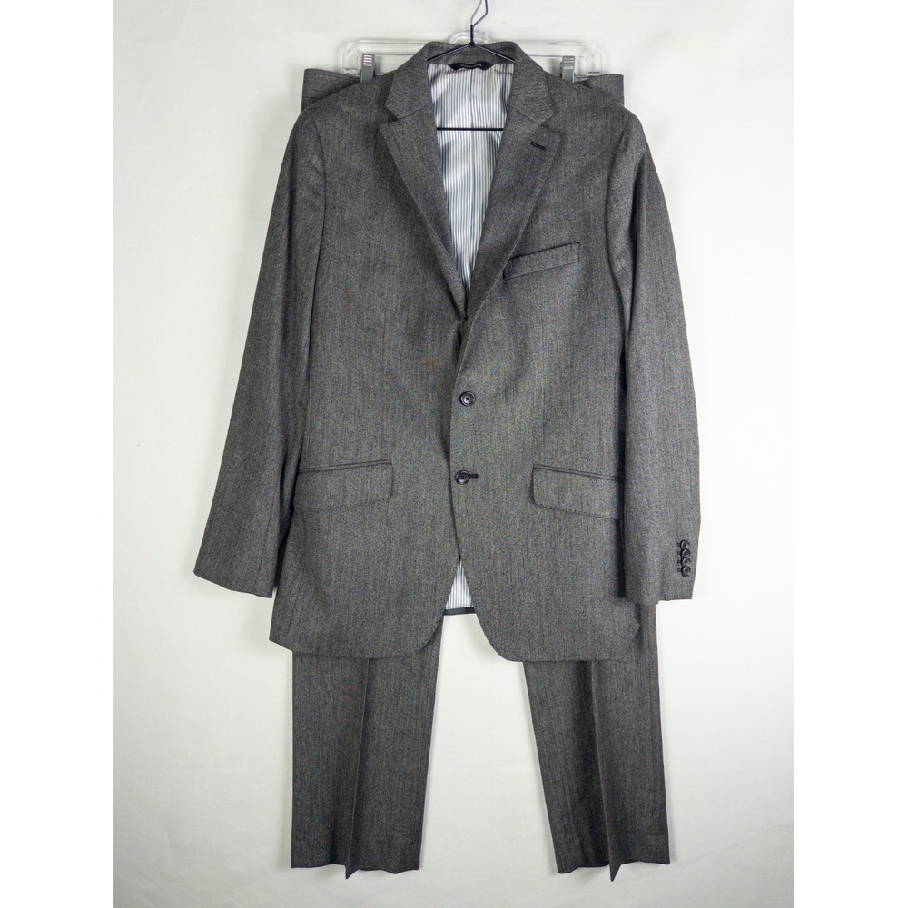 Banana Republic Tailored Fit Mens Suit 40R 33x34 Gray Wool 2 Piece